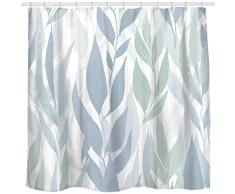 Sunlit Designer-Duschvorhang mit tropischen Pflanzen und Blättern, Stoff für Badezimmer, Heimdekoration, Stoff