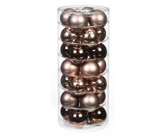 Inge-glas 15101D003-MO Glaskugel, 60 mm, 28 Stück/Dose, Elegant Lounge-Mix, (Schokobraun Glanz, Puder Glanz + matt, Nerz matt)