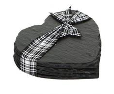 4 x Herz Untersetzer Handgefertigt Natürlicher Schiefer - In Schachtel - The Just Slate Company