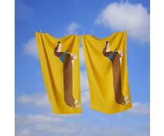 Rapport Handtuch mit Langer Wurst, superweich, 100% Baumwolle, 70 x 120 cm, Ocker