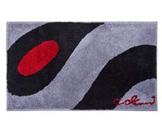 Grund COLANI Exklusiver Designer Badteppich 100% Polyacryl, ultra soft, rutschfest, ÖKO-TEX-zertifiziert, 5 Jahre Garantie, Colani 35, Badematte 80x140 cm, hellgrau-schwarz