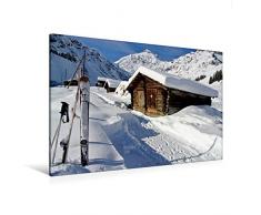 Calvendo Premium Textil-Leinwand 120 cm x 80 cm quer, SkihÃ¼tte | Wandbild, Bild auf Keilrahmen, Fertigbild auf echter Leinwand, Leinwanddruck: Berner Oberland Natur Natur