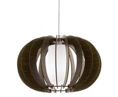 EGLO Hängeleuchte Ø 50 cm, Stahl, E27, Braun/weiß/nickel-matt, 50 x 50 x 150 cm