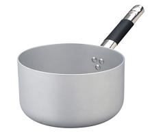 Pentole Agnelli Linie Aluminium Induktion Topf, Induktionsboden mit 1 Griff Cool hoch 24 cm Silber/schwarz