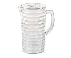 FACKELMANN Karaffe Tropical, Behälter für Eistee, Cocktails oder Säfte, Wasserkaraffe in Kristalloptik mit Füllvolumen von 2 Litern (Farbe: Transparent), Menge: 1 Stück