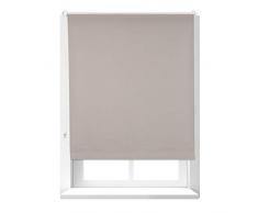 Relaxdays Thermorollo, blickdicht, Verdunkelungsrollo, Thermobeschichtung, Gesamt: 100x160 cm, Stoffbreite 96 cm, braun