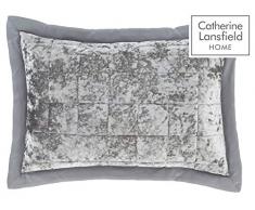 Catherine Lansfield – 2 Kissen aus Knautschsamt-Imitat – Polyester, Polyester, Silber, 29 x 8 x 29 cm