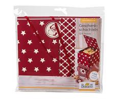 Geschenkschachteln - Sterne: 4 Schachteln mit Hangtag, Einlegeböden und Bänder