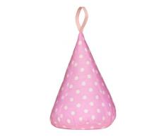 Premier Housewares Pyramidenförmiger Türstopper mit Pünktchenmuster, 22 x 14 x 14 cm, rosa/weiß