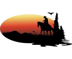 Indigos 4052775327222 Wandtattoo MD456 Western Cowboy 80 x 38 cm, Mehrfarbig