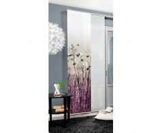 Home Fashion 87731-738 Schiebewand Digitaldruck Orno Dekostoff mit Paneelwagen und Klemmschiene, 245 x 60 cm, violett