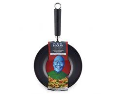 Ken Hom KH420001 Karbonstahl mit Antihaftbeschichtung, Ø 20 cm Wok, Phenolhartgriff, Schwarz
