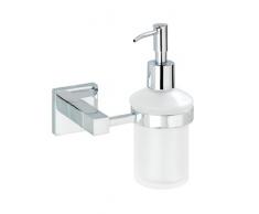 Wenko Seifenspender San Remomit Power-Loc, Glas, Silber/weiÃ, 20 x 15 x 15 cm