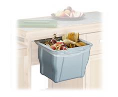 Relaxdays, Abfallsammler, Kitchenbox für Biomüll, Multifunktionsbox, mit Deckel, 5 Liter, grau Abfallbehälter küche, Plastik, Anthrazit, 15.3 x 24.7 x 17.5 cm