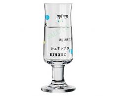 Ritzenhoff Schnapps Schnapsglas, Kristall, schwarz/blau/gelb/türkis, 3.8 cm