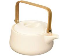 Ein domo pv-tab-9002 Point-Virgule Teekanne Griff matt 1l, Bambus, Porzellan, Weiß