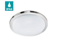 EGLO LED Badezimmer-Deckenlampe Competa 1-ST, 1 flammige Deckenleuchte, Material: Stahl, Kunststoff, Farbe: chrom, weiß, Ø: 40 cm, dimmbar, weißtöne einstellbar, IP44