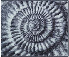 Grund photorealistisch Badteppich 100% Polyacryl, ultra soft, rutschfest, ÖKO-TEX-zertifiziert, 5 Jahre Garantie, AMMONA, WC-Vorlage o.A. 50x60 cm, grau