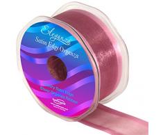 Eleganza 38 mm x 25 m Geschenkband aus Organza mit Satin-Einfassung, Dusky Pink 74
