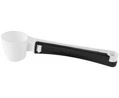 Fackelmann Kaffeedosierlöffel mit Clip, Löffel aus Kunststoff mit integriertem Tütenverschluss, Messlöffel für Kaffee oder Matcha (Farbe: Schwarz/Weiß oder Weiß/Schwarz - nicht frei wählbar), Menge: 1 Stück