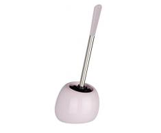 WENKO WC-Garnitur Polaris, hochwertiger Toilettenbürstenhalter aus edler Keramik, inklusive Toilettenbürste, 15 x 34,5 x 14,5 cm, Pastell-Rosa