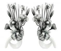 Flourish Deko Künstliche Blumen, White/Black, 32cm
