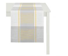 APELT Läufer, Polyester, Hellgrau/gelb, 44 x 140 x 0.5 cm