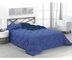 SABANALIA ENBI400-180R/N Zweifarbige Steppdecke, 400 g Cama 150-240 x 270 Azul y Marino