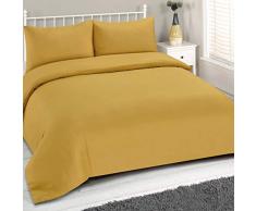 Brentfords Unifarbenes Bettwäsche-Set für Einzelbett, Ockergelb Senfgelb