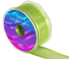 Eleganza 38 mm x 25 m Geschenkband aus Organza mit Satin-Einfassung, Apple Grün 63