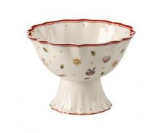 Villeroy & Boch Toys Delight Dessertschale auf Fuß, Premium Porzellan, Weiß/Rot