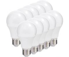 Müller-Licht 10er-Set LED Lampe Birnenform Essentials - E27 - warmweißes Licht - 2700 K - 5.5 W ersetzt 40 W - Kunststoff - weiß