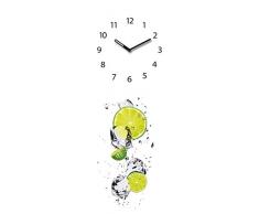 Wanduhr aus Glas, Lemo, Limetten im Wasser, weiÃ, 20x60 cm von Eurographics