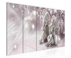 Bilder Engel Wandbild 200 x 80 cm Vlies - Leinwand Bild XXL Format Wandbilder Wohnzimmer Wohnung Deko Kunstdrucke Violett 5 Teilig - MADE IN GERMANY - Fertig zum Aufhängen 025055b