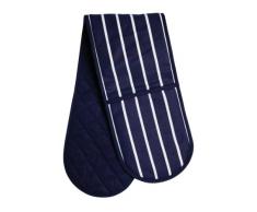 Premier Doppelter Ofen-Handschuh, Marine-Metzger-Streifen, 100% Baumwolle