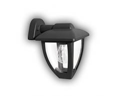 GEV Außenwandleuchte LUNA, klassische Außenleuchte, Retrodesign, Fassung für E27 Leuchtmittel, bis 60 W, IP 44, Aluminium, Anthrazit, 17,5 x 17 x 24 cm