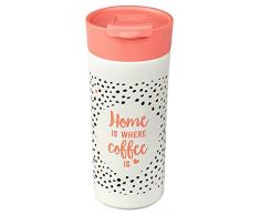 moses. 80661 Praktischer Thermobecher für Kaffee & Tee To Go | Kaffeebecher mit Deckel für unterwegs | 450ml Fassungsvermögen | cook & STYLE Isolierbecher | In weiß, 18/8 Edelstahl