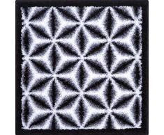 Grund KARIM RASHID Exklusiver Designer Badteppich 100% Polyacryl, ultra soft, rutschfest, ÖKO-TEX-zertifiziert, 5 Jahre Garantie, KARIM 14, WC-Vorlage o.A. 60x60 cm, grau