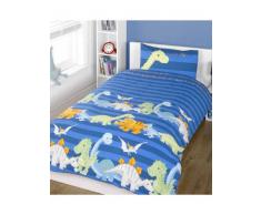 Dinosaur Kinder/Jungen Bettwäsche-Set (Einzelbett) (Blau)