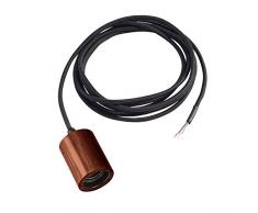 SLV FITU Pendelleuchte, Beton, Bambus Dunkel, 2,5 m