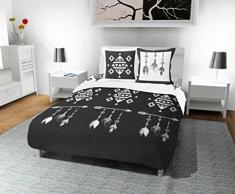 Soleil docre Apache Bettwäsche, Baumwolle, Weiß, cm, Baumwolle, grau, 240 x 220 cm