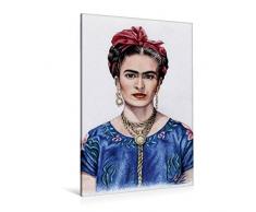 Premium Textil-Leinwand 80 cm x 120 cm hoch Hommage an Frida Kahlo | Wandbild, Bild auf Keilrahmen, Fertigbild auf echter Leinwand, Leinwanddruck