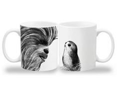 Star Wars Die letzten Jedi: Henkeltaße, 550 ml Großer Braunbär und Vögel der Bäreninsel, Keramik, Weiß, 14.5 x 9.8 x 11 cm