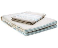 Dreams n Drapes Single Falmouth Stripe Steppdecke, wendbar, blau, blau, Einzelbett
