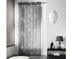 Douceur dIntérieur Ösenvorhang Polyester Bedruckt 240 x 140 x 0,1 cm, Polyester, anthrazit, 240x140x0.1 cm