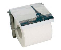 MSV Toilettenpapierhalter Paris aus MDF, Mehrfarbig, 13.4 x 11.6 x 2.2 cm