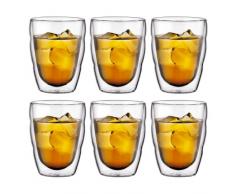 Bodum 10484-10-12 Pilatus Gläser, doppelwandig, 0,25 l Transparent, 6-teiliges