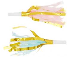 Ginger Ray pm-947 Pick und Mix Folie Metallic Papier Party Trinkhalme (20 Pack), Gold Party-Tröten gold