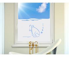 Graz Design 980158_100x57 Sichtschutzfolie Fenstertattoo Fensteraufkleber Deko fr Badezimmer Fisch Blasen Unterwasser (Gre=100x57cm)