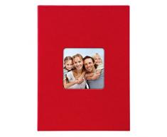 Goldbuch Foto Einsteckalbum Living Red, Fotoalbum für 40 Fotos im Format 10 x 15 cm, Memoalbum mit Bildausschnitt, Fotobuch mit Einband in Leinenoptik, Album zum Einstecken, 17 092, Papier, Rot, hoch